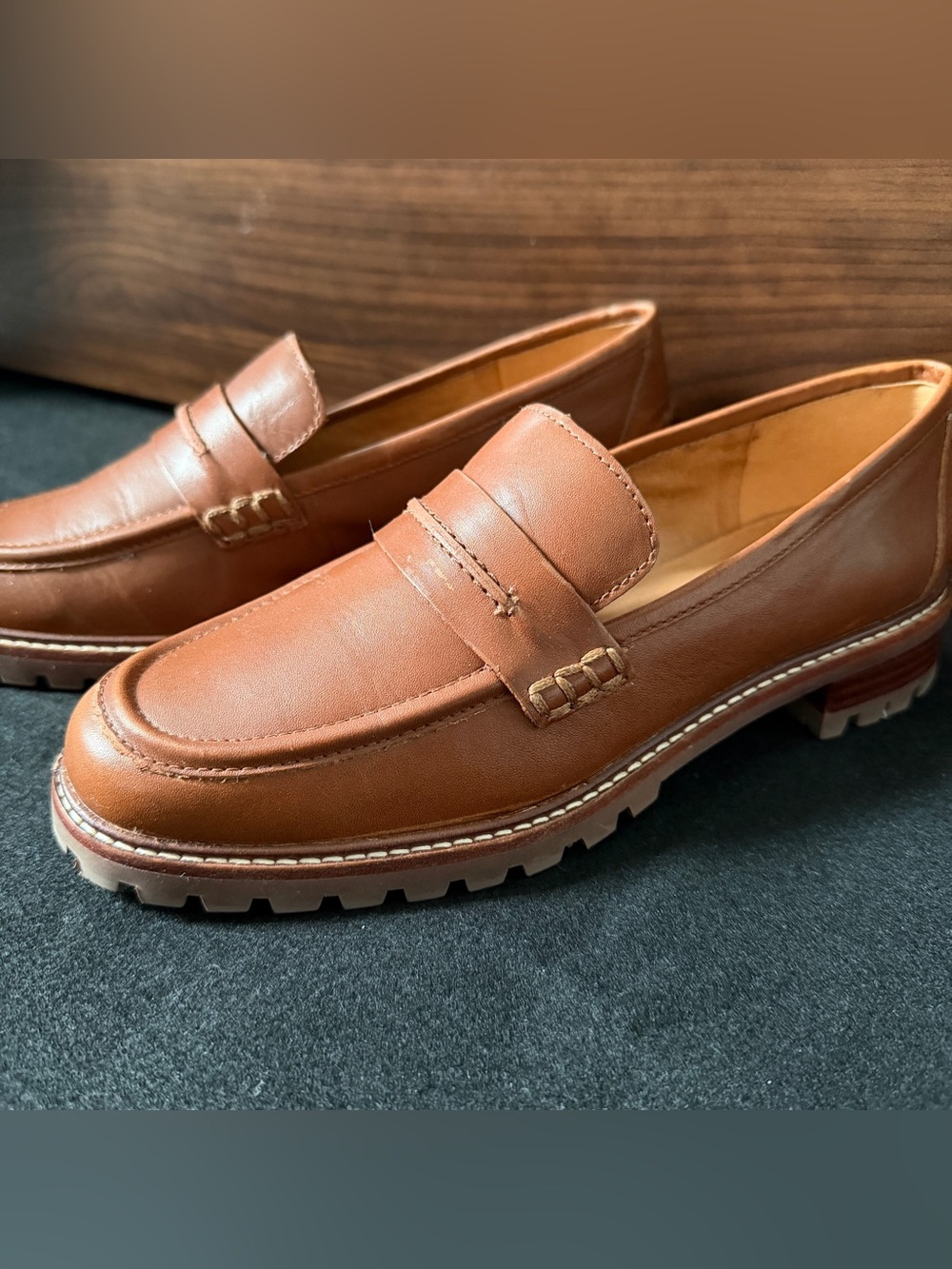 Madewell Corine Lugsole Loafer Women's Size 7 Camel Brown Leather - Picture 4 of 13